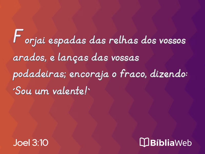 Joel 3:10 em imagem para compartilhar