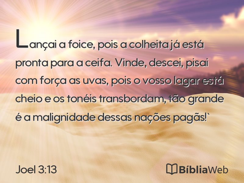 Joel 3:13 em imagem para compartilhar