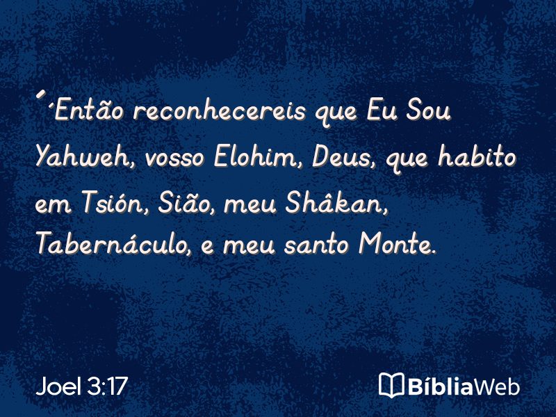 Joel 3:17 em imagem para compartilhar