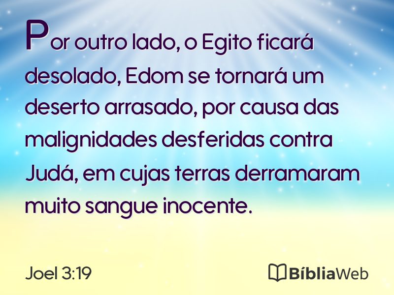 Joel 3:19 em imagem para compartilhar
