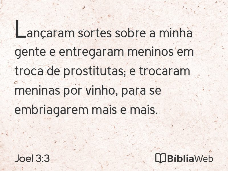 Joel 3:3 em imagem para compartilhar