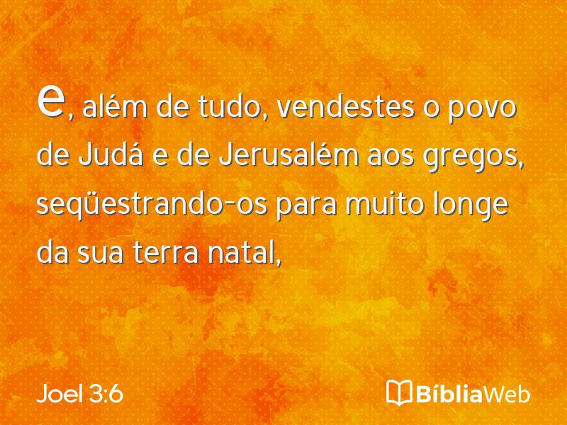 Joel 3:6 em imagem para compartilhar