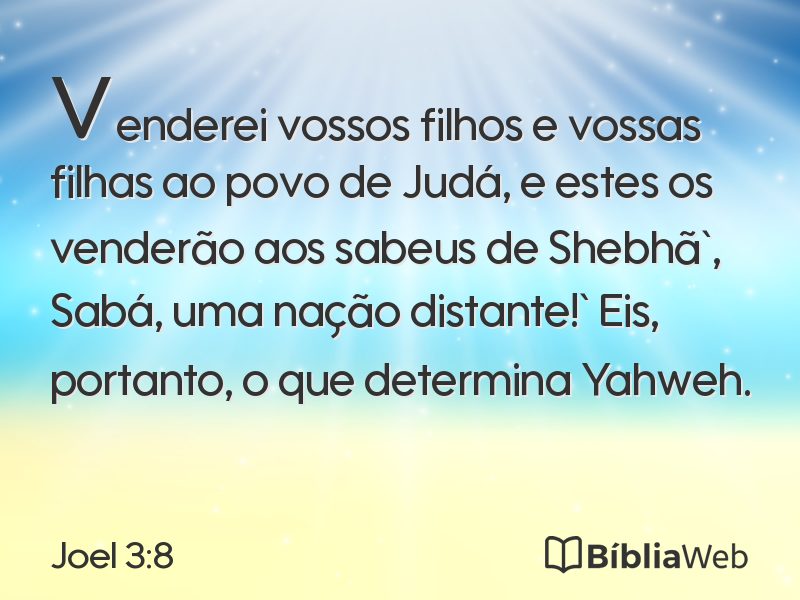 Joel 3:8 em imagem para compartilhar