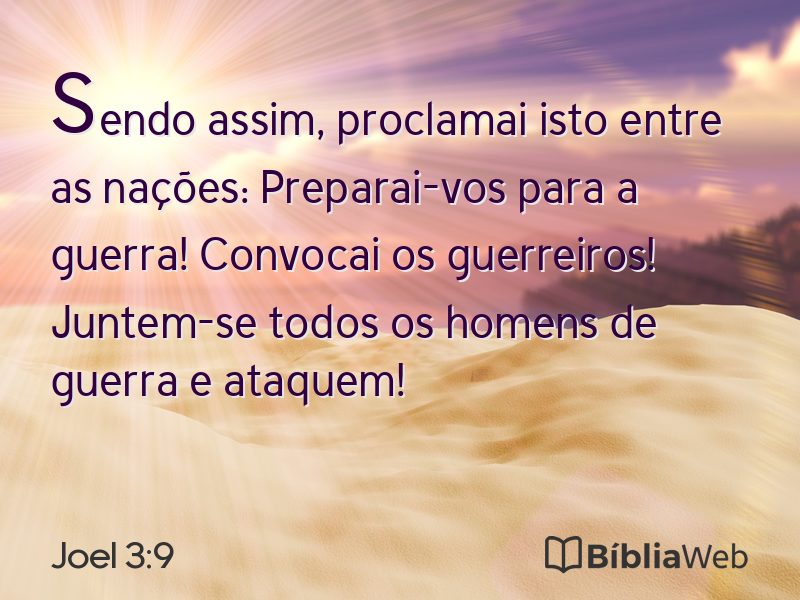 Joel 3:9 em imagem para compartilhar