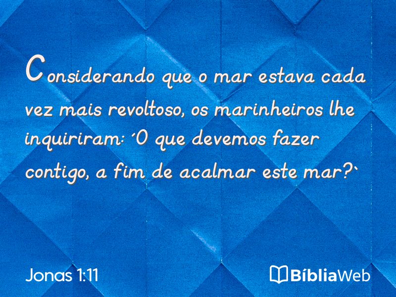Jonas 1:11 em imagem para compartilhar