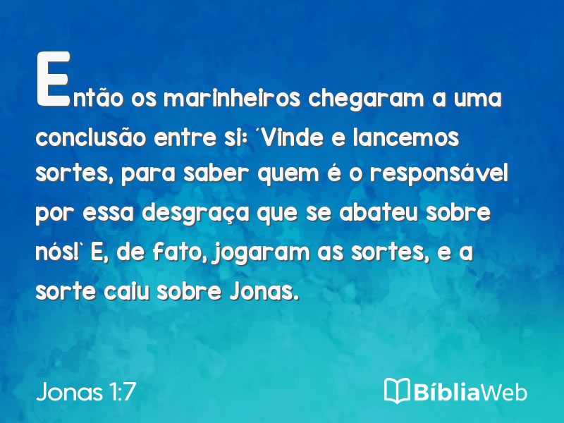 Jonas 1:7 em imagem para compartilhar
