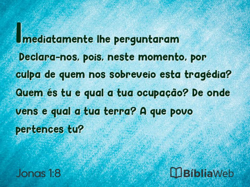 Jonas 1:8 em imagem para compartilhar