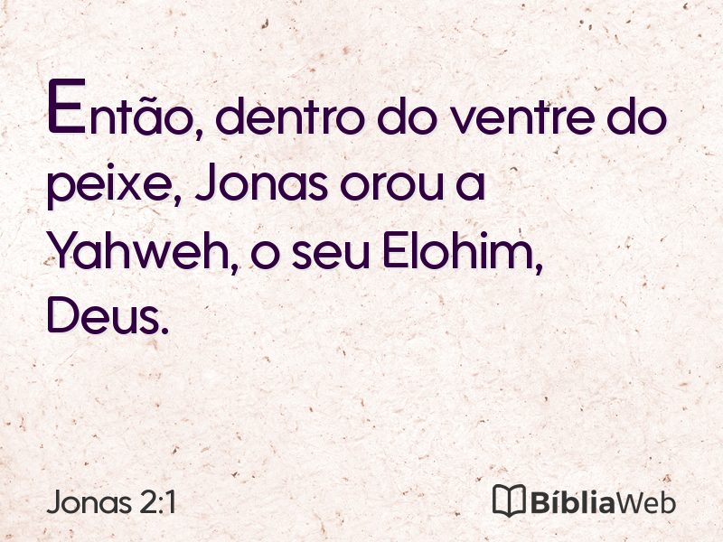 Jonas 2:1 em imagem para compartilhar