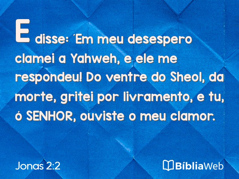 Jonas 2:2 em imagem para compartilhar