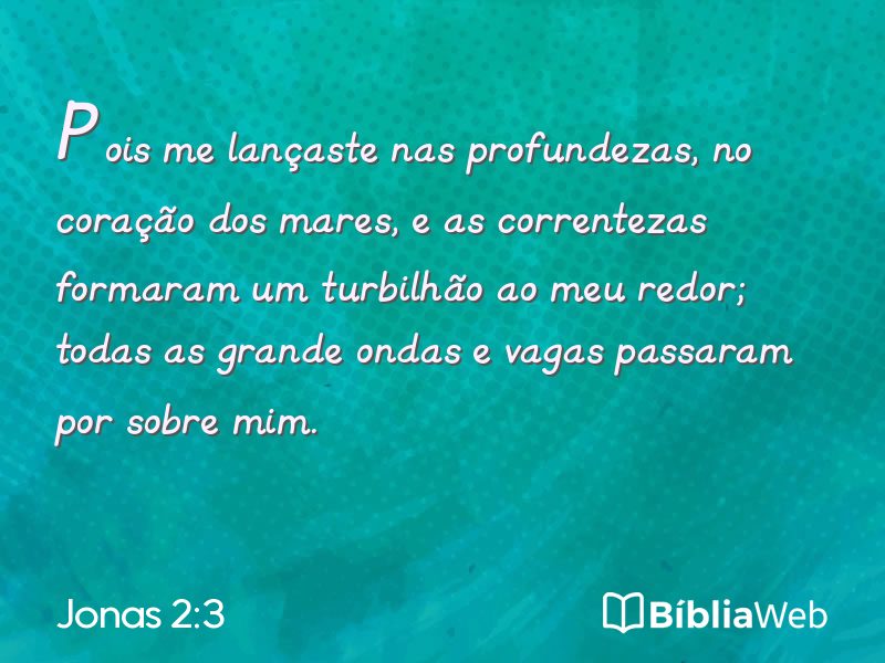 Jonas 2:3 em imagem para compartilhar