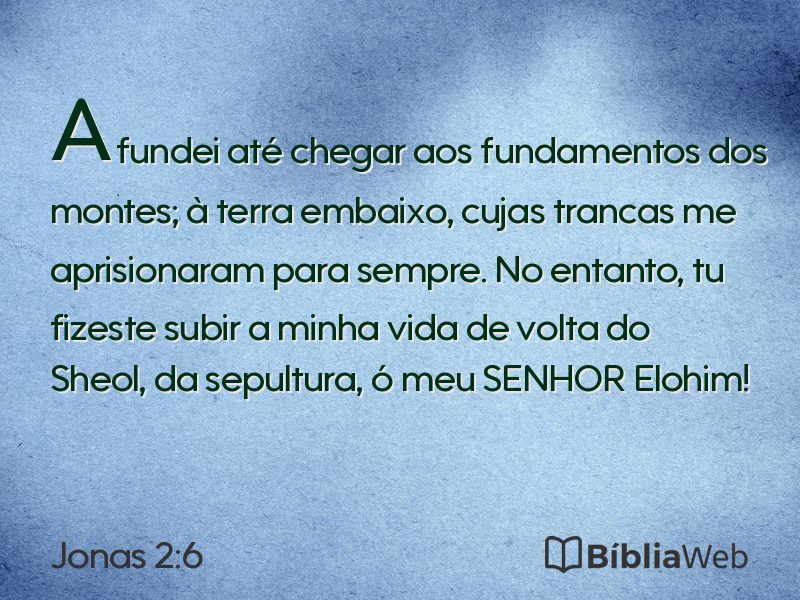 Jonas 2:6 em imagem para compartilhar