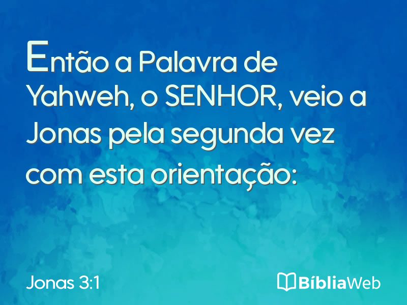 Jonas 3:1 em imagem para compartilhar