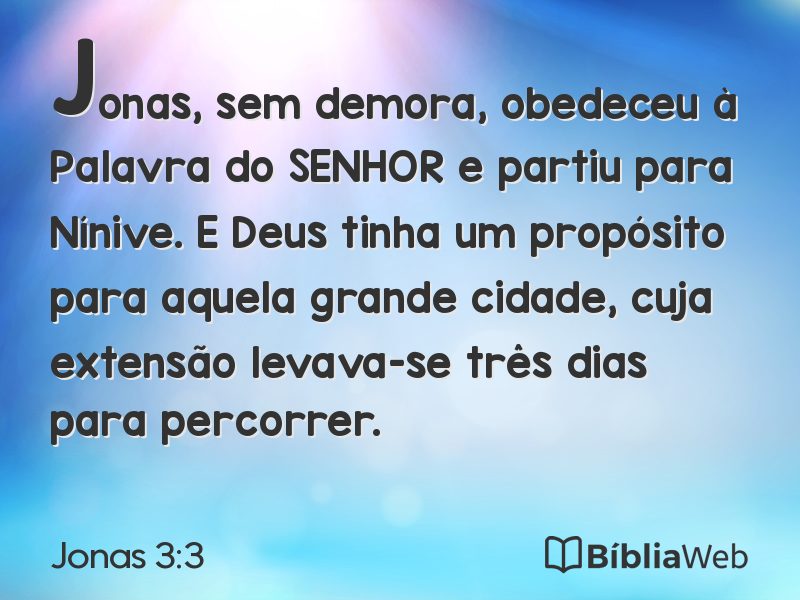Jonas 3:3 em imagem para compartilhar