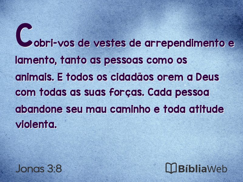 Jonas 3:8 em imagem para compartilhar