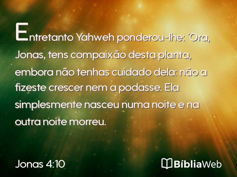Jonas 4:10 em imagem para compartilhar
