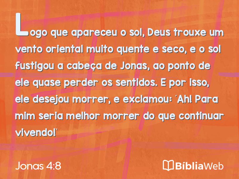 Jonas 4:8 em imagem para compartilhar