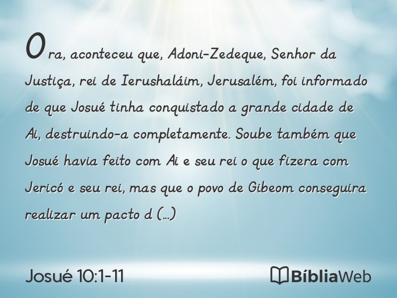 Josué 10:1-11 em imagem para compartilhar