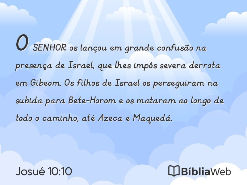 Josué 10:10 em imagem para compartilhar