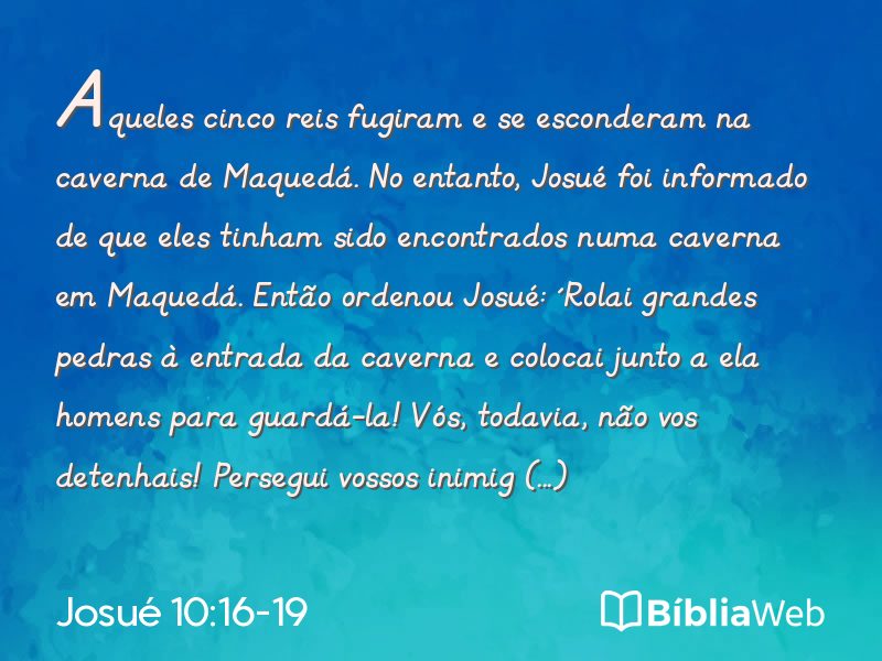 Josué 10:16-19 em imagem para compartilhar