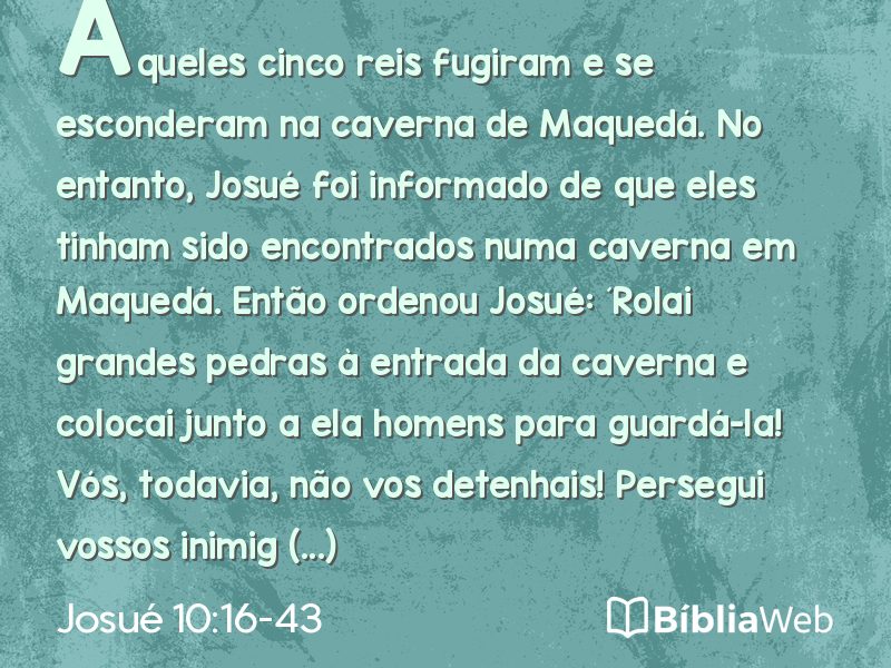 Josué 10:16-43 em imagem para compartilhar