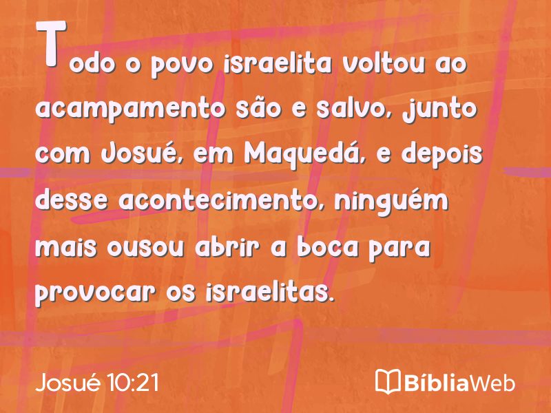 Josué 10:21 em imagem para compartilhar