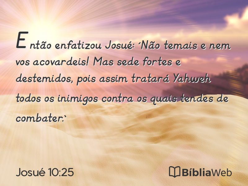 Josué 10:25 em imagem para compartilhar