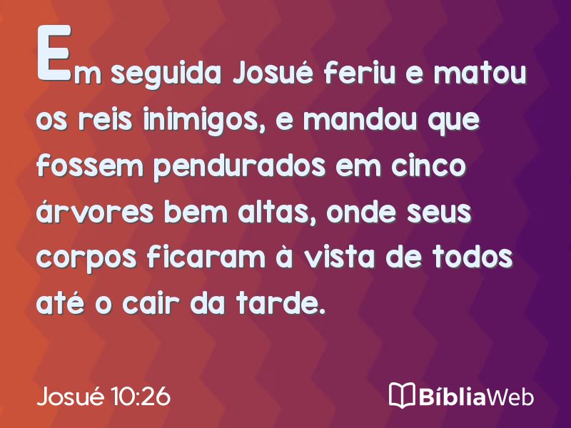 Josué 10:26 em imagem para compartilhar