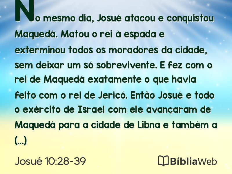 Josué 10:28-39 em imagem para compartilhar