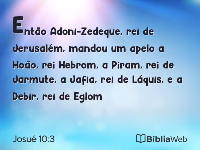 Josué 10:3 em imagem para compartilhar