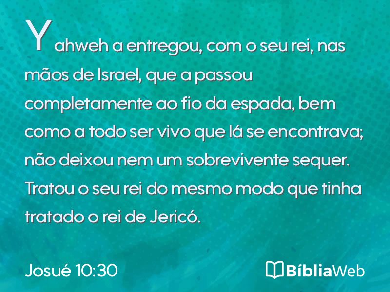Josué 10:30 em imagem para compartilhar