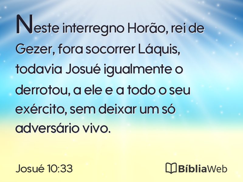 Josué 10:33 em imagem para compartilhar