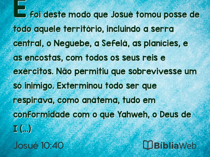 Josué 10:40 em imagem para compartilhar