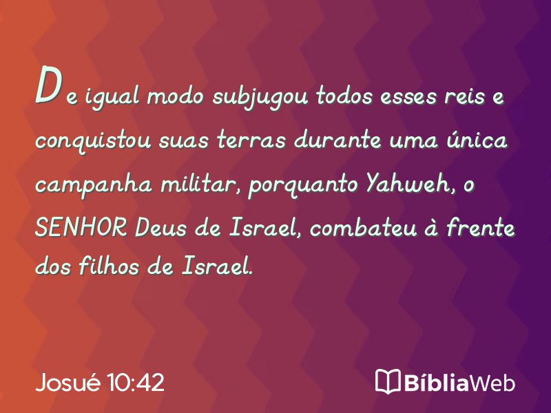 Josué 10:42 em imagem para compartilhar