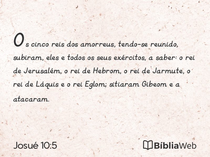 Josué 10:5 em imagem para compartilhar