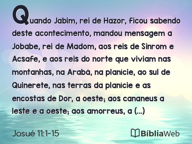 Josué 11:1-15 em imagem para compartilhar