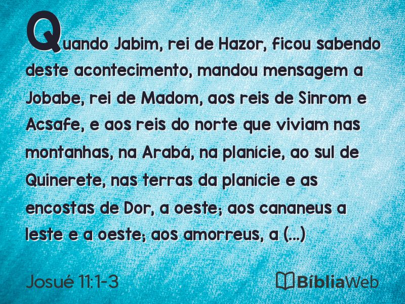 Josué 11:1-3 em imagem para compartilhar