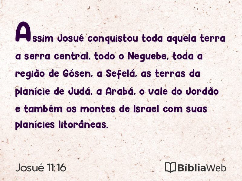 Josué 11:16 em imagem para compartilhar