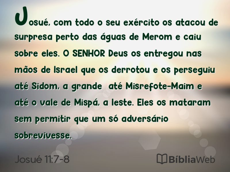 Josué 11:7-8 em imagem para compartilhar