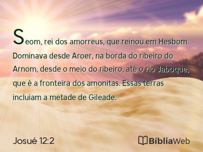 Josué 12:2 em imagem para compartilhar