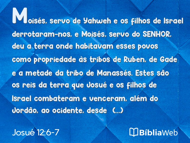 Josué 12:6-7 em imagem para compartilhar
