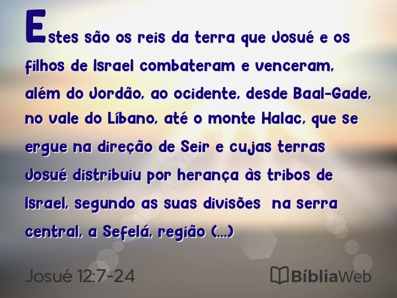 Josué 12:7-24 em imagem para compartilhar