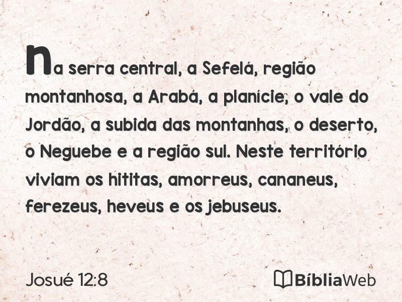 Josué 12:8 em imagem para compartilhar