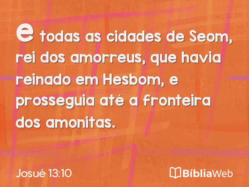 Josué 13:10 em imagem para compartilhar