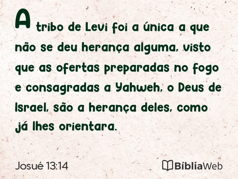 Josué 13:14 em imagem para compartilhar
