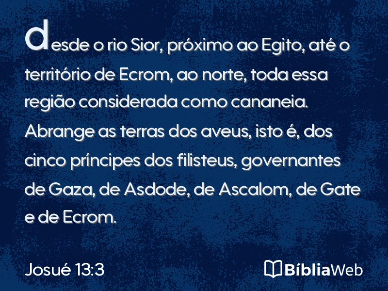 Josué 13:3 em imagem para compartilhar