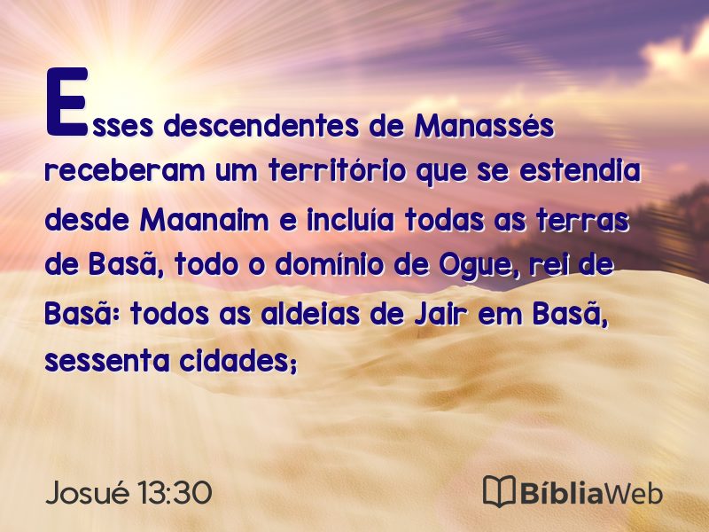 Josué 13:30 em imagem para compartilhar