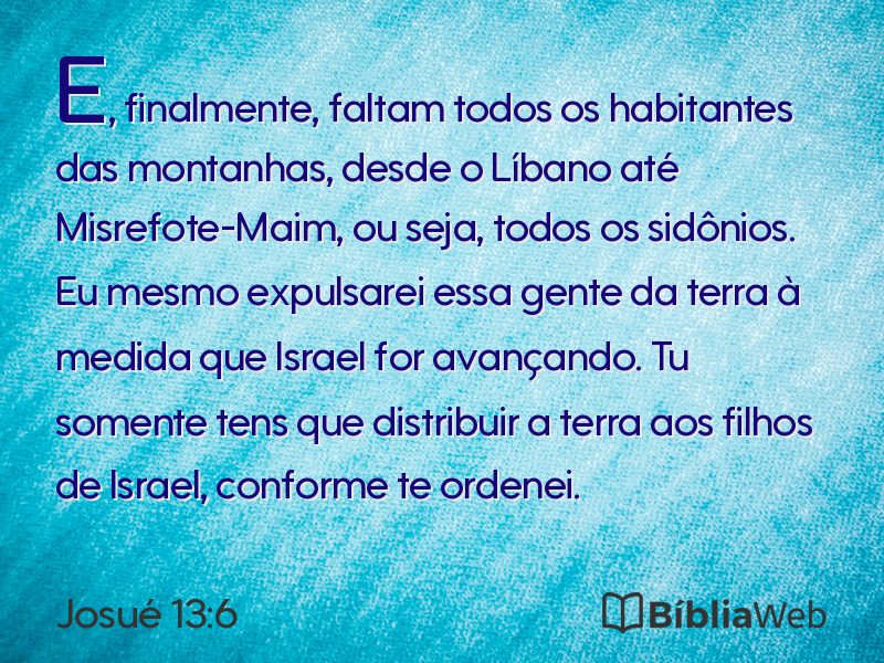 Josué 13:6 em imagem para compartilhar