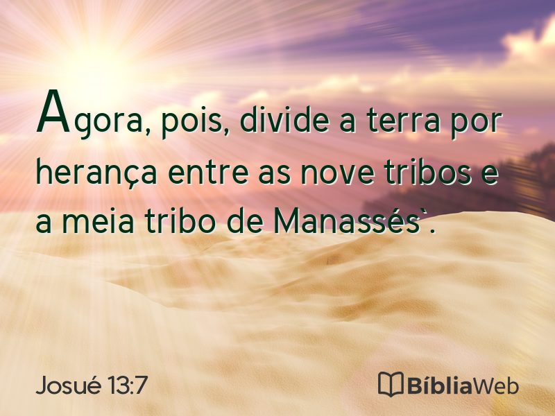 Josué 13:7 em imagem para compartilhar