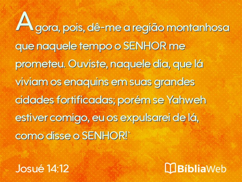 Josué 14:12 em imagem para compartilhar