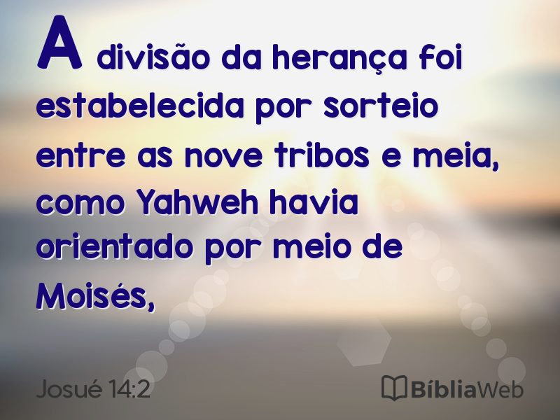 Josué 14:2 em imagem para compartilhar